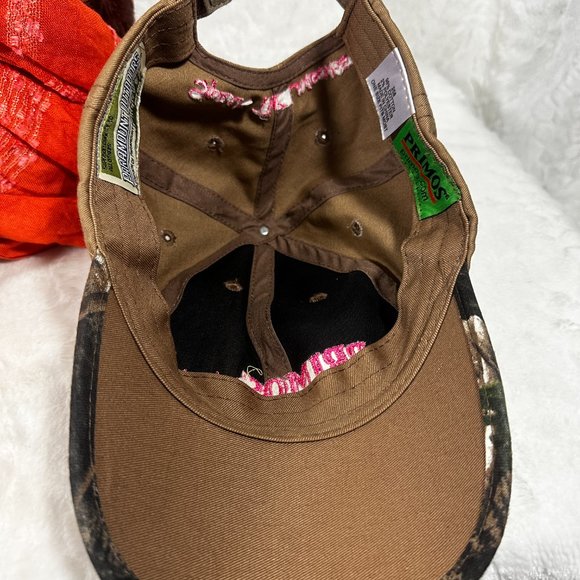 Primos Womens Ball Cap Paramount Outdoors Brown/Pink Embroidered Adjustable Hat - Picture 9 of 9